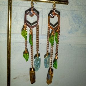 Aura quartz drop earrings